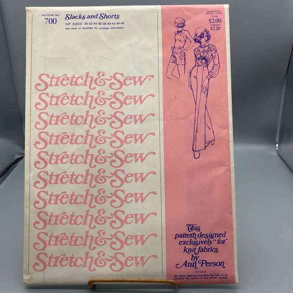 UNCUT Vintage Sewing PATTERN Stretch and Sew 700 by Ann Person Ladies 1974 Slack - Picture 3 of 4